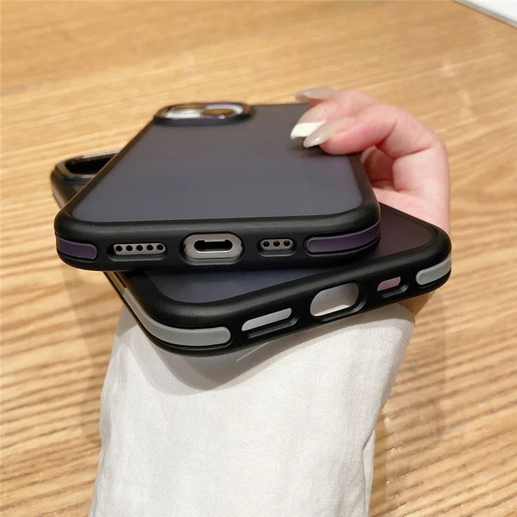For iPhone 14 Case Scratch Resistant Dual Color Matte TPU+PC Phone Cover