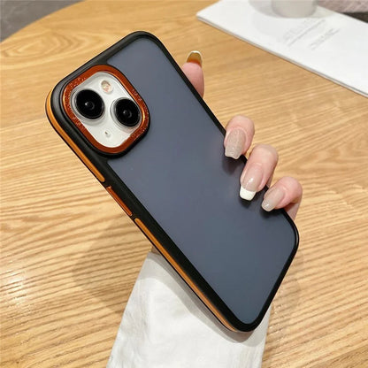 For iPhone 14 Case Scratch Resistant Dual Color Matte TPU+PC Phone Cover