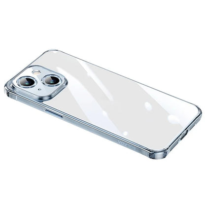 SULADA For iPhone 15 Plus Case TPU Frame +Tempered Glass Back Case Ultra Clear Phone Cover Blue