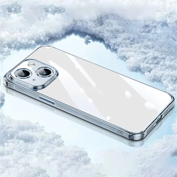 SULADA For iPhone 15 Plus Case TPU Frame +Tempered Glass Back Case Ultra Clear Phone Cover Blue