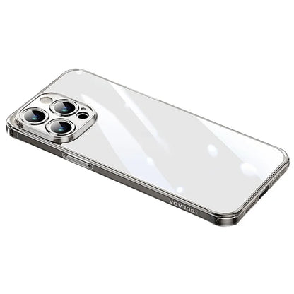SULADA TPU Frame +Tempered Glass Back Case for iPhone 15 Pro Case Crystal-Clear Phone Cover