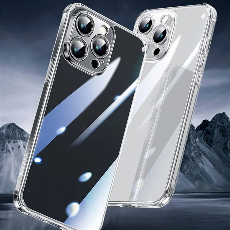 SULADA TPU Frame +Tempered Glass Back Case for iPhone 15 Pro Case Crystal-Clear Phone Cover