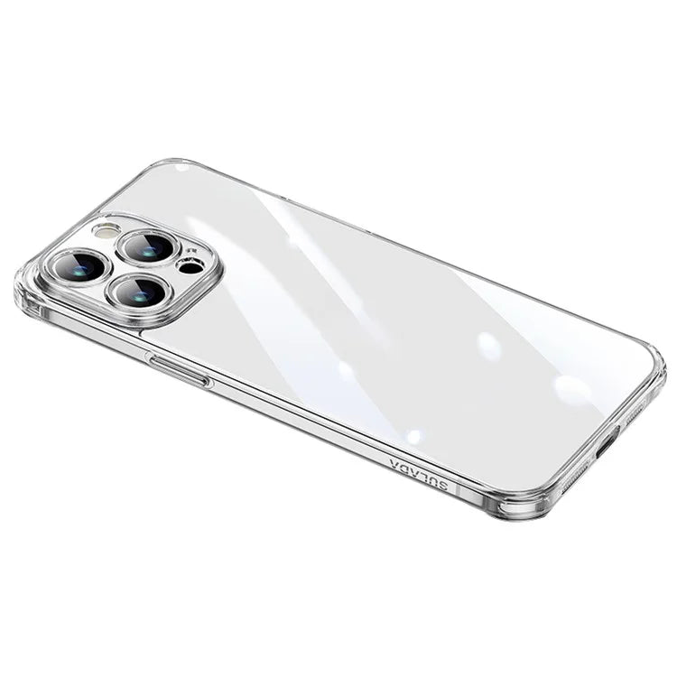 SULADA TPU Frame +Tempered Glass Back Case for iPhone 15 Pro Case Crystal-Clear Phone Cover
