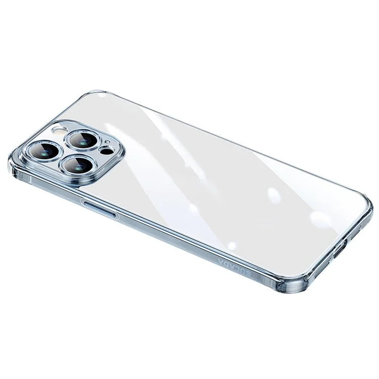 SULADA For iPhone 15 Pro Max Clear Case TPU Frame +Tempered Glass Back Phone Cover