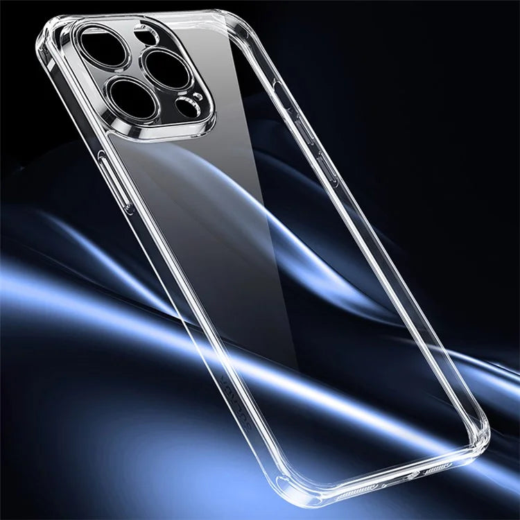 SULADA For iPhone 15 Pro Max Clear Case TPU Frame +Tempered Glass Back Phone Cover