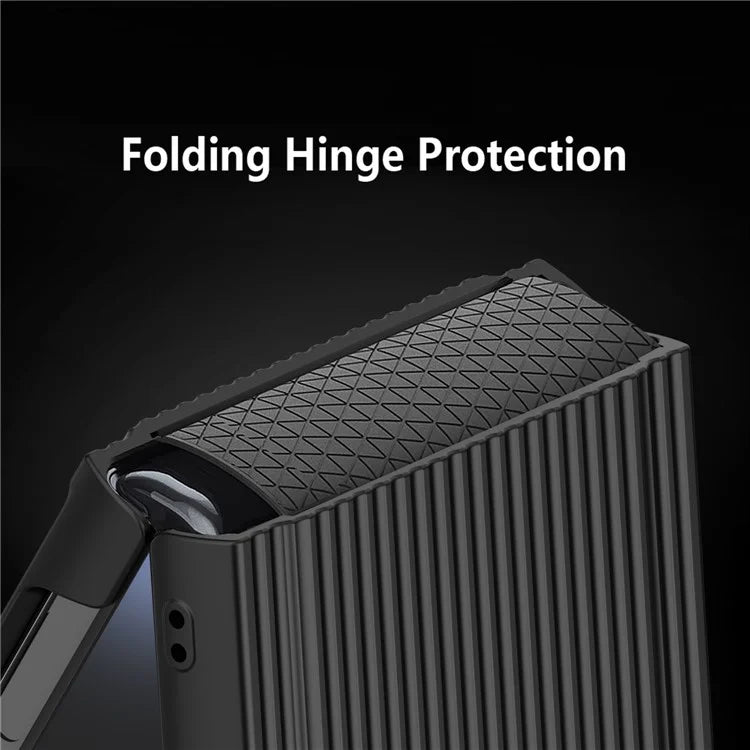 For Samsung Galaxy Z Flip5 5G Case Luggage Case Striped Design Phone Cover with Small Screen Film