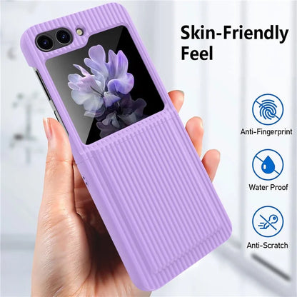 For Samsung Galaxy Z Flip5 5G Case Luggage Case Striped Design Phone Cover with Small Screen Film
