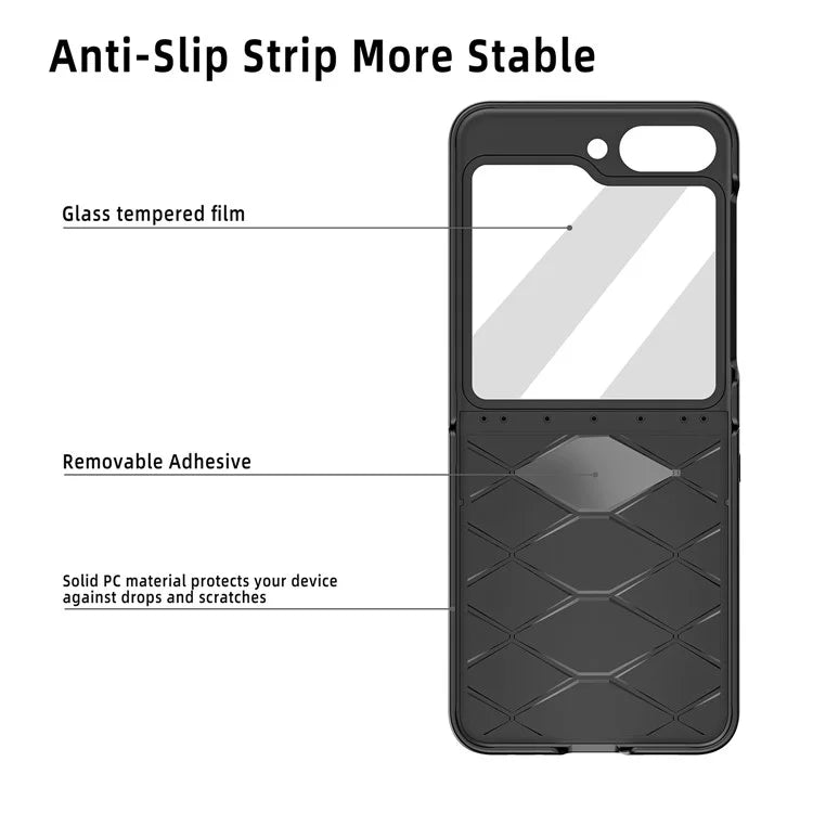 For Samsung Galaxy Z Flip5 5G Case Luggage Case Striped Design Phone Cover with Small Screen Film