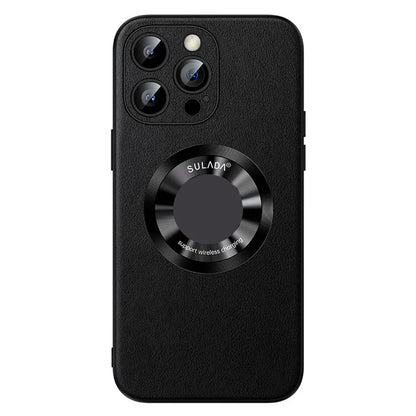 SULADA For iPhone 15 Pro Max Magnetic Phone Case Microfiber Leather+TPU Anti-Shock Cover