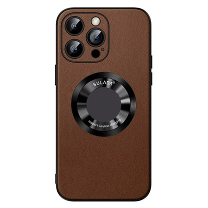 SULADA For iPhone 15 Pro Max Magnetic Phone Case Microfiber Leather+TPU Anti-Shock Cover