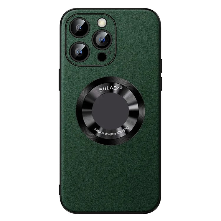 SULADA For iPhone 15 Pro Max Magnetic Phone Case Microfiber Leather+TPU Anti-Shock Cover