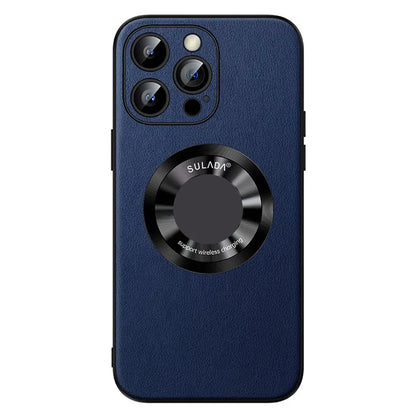 SULADA For iPhone 15 Pro Max Magnetic Phone Case Microfiber Leather+TPU Anti-Shock Cover