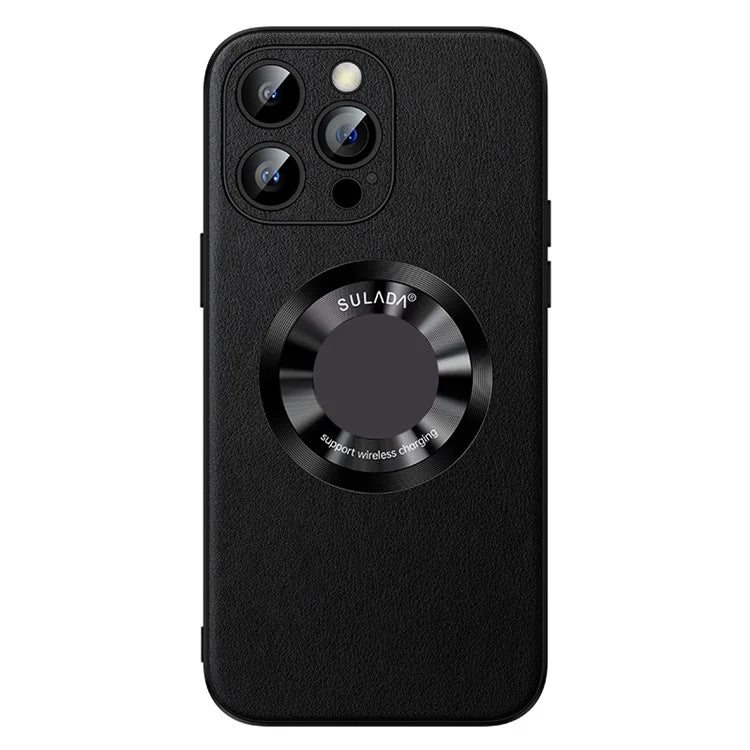 SULADA For iPhone 15 Pro Magnetic Cover Microfiber Leather+TPU Protection Phone Case