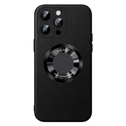 SULADA For iPhone 15 Pro Magnetic Cover Microfiber Leather+TPU Protection Phone Case