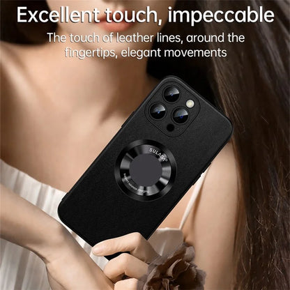 SULADA For iPhone 15 Pro Magnetic Cover Microfiber Leather+TPU Protection Phone Case