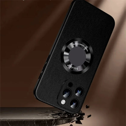 SULADA For iPhone 15 Pro Magnetic Cover Microfiber Leather+TPU Protection Phone Case