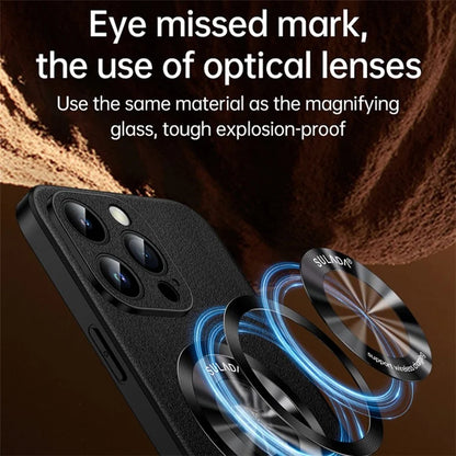 SULADA For iPhone 15 Pro Magnetic Cover Microfiber Leather+TPU Protection Phone Case