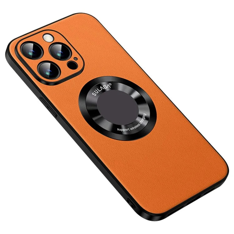 SULADA For iPhone 15 Pro Magnetic Cover Microfiber Leather+TPU Protection Phone Case