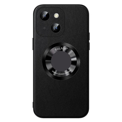 SULADA For iPhone 15 Plus Magnetic Phone Case Microfiber Leather+TPU Shockproof Cover