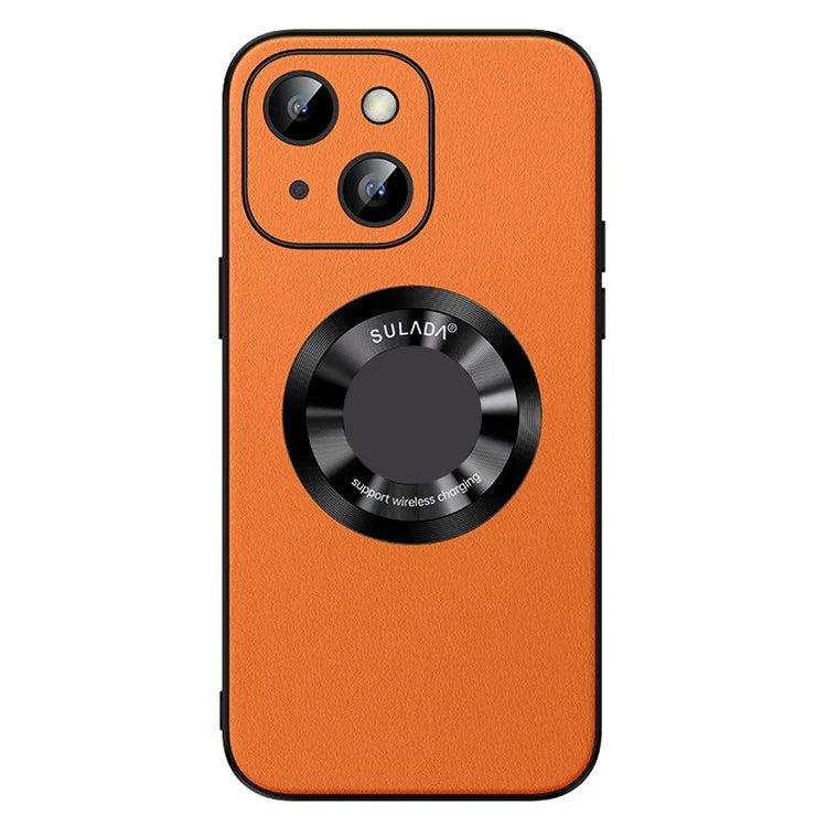 SULADA For iPhone 15 Plus Magnetic Phone Case Microfiber Leather+TPU Shockproof Cover