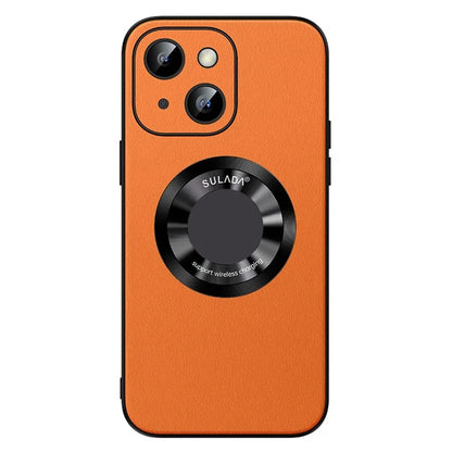 SULADA For iPhone 15 Plus Magnetic Phone Case Microfiber Leather+TPU Shockproof Cover