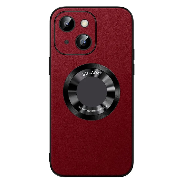 SULADA For iPhone 15 Plus Magnetic Phone Case Microfiber Leather+TPU Shockproof Cover