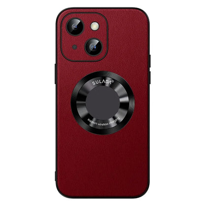 SULADA For iPhone 15 Plus Magnetic Phone Case Microfiber Leather+TPU Shockproof Cover