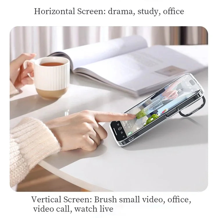 SULADA For iPhone 15 Case Camera Kickstand Clear Shell TPU+PC Phone Cover