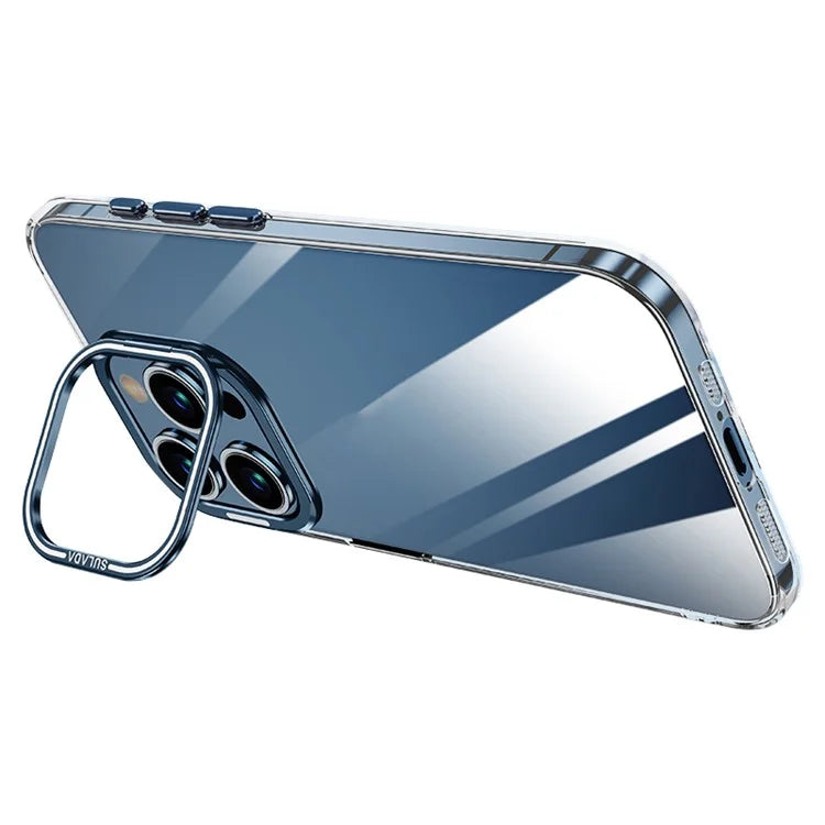 SULADA For iPhone 13 Pro Max Case TPU+PC Shell Camera Kickstand Clear Phone Cover