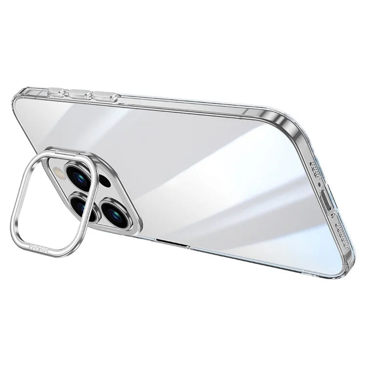 SULADA For iPhone 13 Pro Max Case TPU+PC Shell Camera Kickstand Clear Phone Cover