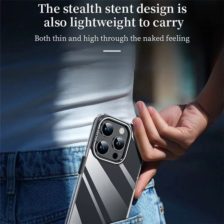 SULADA For iPhone 13 Pro Max Case TPU+PC Shell Camera Kickstand Clear Phone Cover