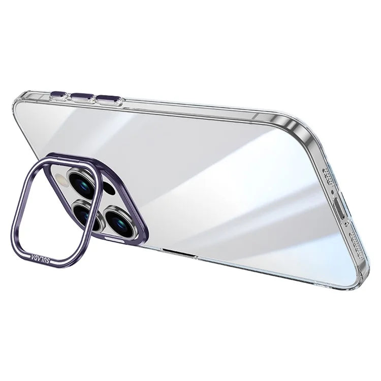 SULADA For iPhone 13 Pro Max Case TPU+PC Shell Camera Kickstand Clear Phone Cover