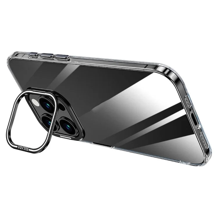 SULADA For iPhone 13 Pro Max Case TPU+PC Shell Camera Kickstand Clear Phone Cover