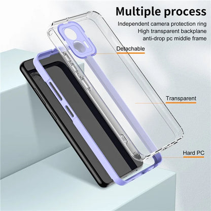For Motorola Moto G53 5G Case TPU+PC Clear Back Color Edge Cellphone Cover