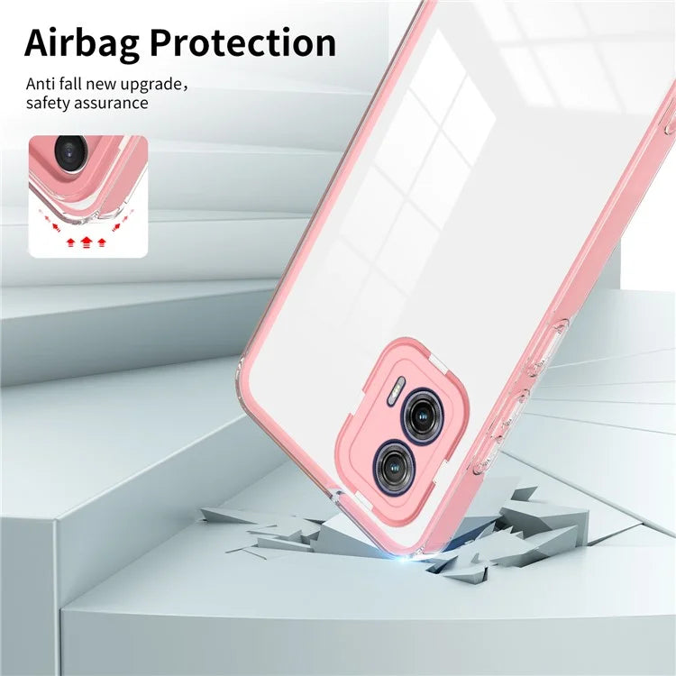 For Motorola Moto G53 5G Case TPU+PC Clear Back Color Edge Cellphone Cover