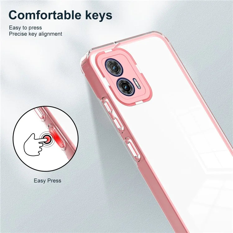 For Motorola Moto G53 5G Case TPU+PC Clear Back Color Edge Cellphone Cover