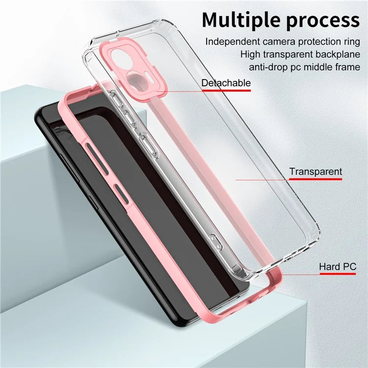 For Motorola Moto G53 5G Case TPU+PC Clear Back Color Edge Cellphone Cover