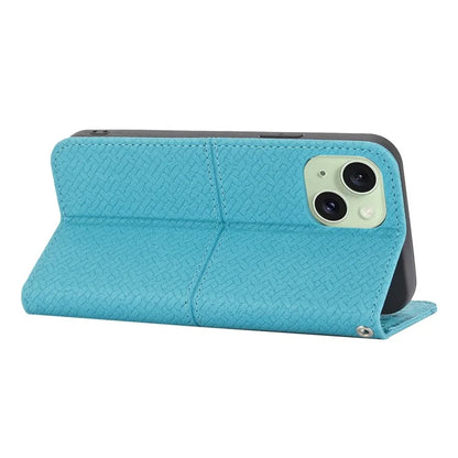 For iPhone 15 Case Drop-proof Leather Wallet Stand Phone Cover with Strap