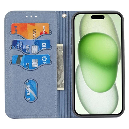 For iPhone 15 Case Drop-proof Leather Wallet Stand Phone Cover with Strap