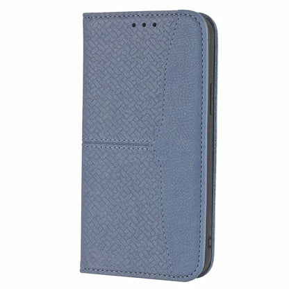 For iPhone 15 Plus Case Splicing PU Leather Stand Phone Wallet Cover with Strap