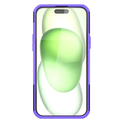 For iPhone 15 Plus Tyre Pattern Design Cover PC+TPU Phone Case with Kickstand