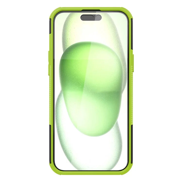 For iPhone 15 Plus Tyre Pattern Design Cover PC+TPU Phone Case with Kickstand