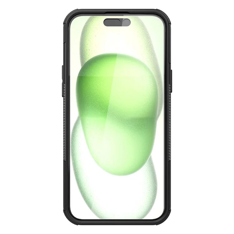 For iPhone 15 Plus Tyre Pattern Design Cover PC+TPU Phone Case with Kickstand
