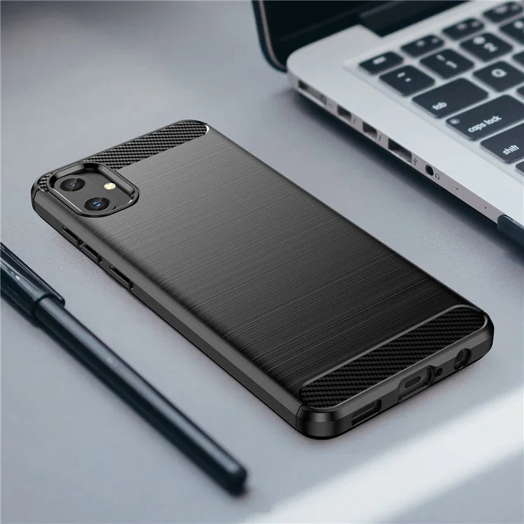 For Samsung Galaxy A05 4G Case Anti-Scratch Cover TPU Carbon Fiber Texture Phone Shell
