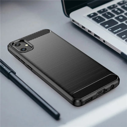 For Samsung Galaxy A05 4G Case Anti-Scratch Cover TPU Carbon Fiber Texture Phone Shell