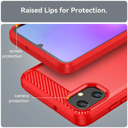 For Samsung Galaxy A05 4G Case Anti-Scratch Cover TPU Carbon Fiber Texture Phone Shell