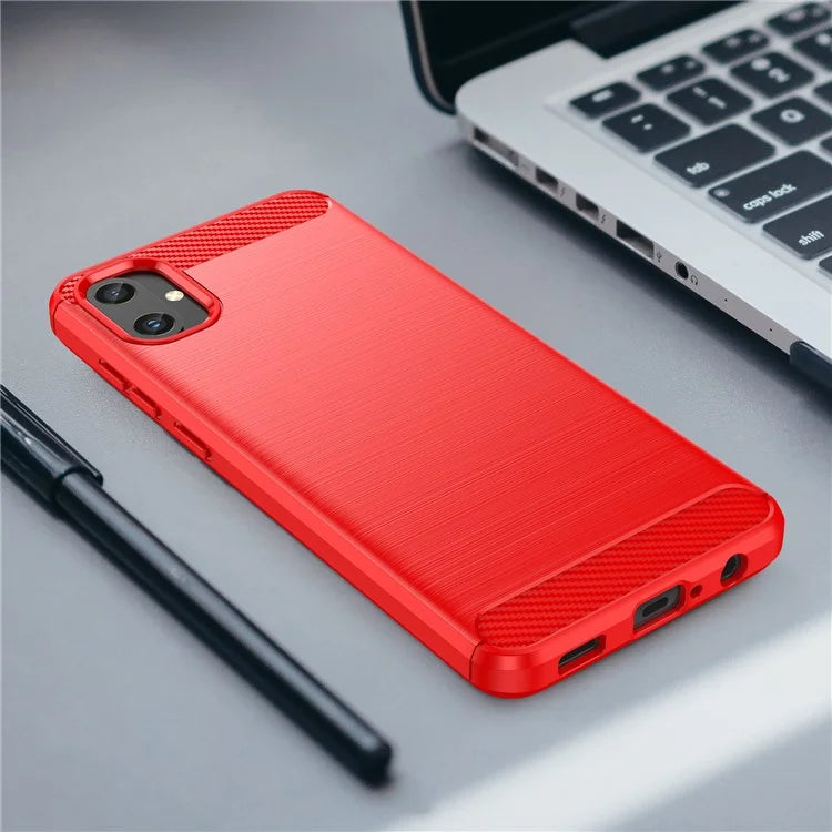 For Samsung Galaxy A05 4G Case Anti-Scratch Cover TPU Carbon Fiber Texture Phone Shell