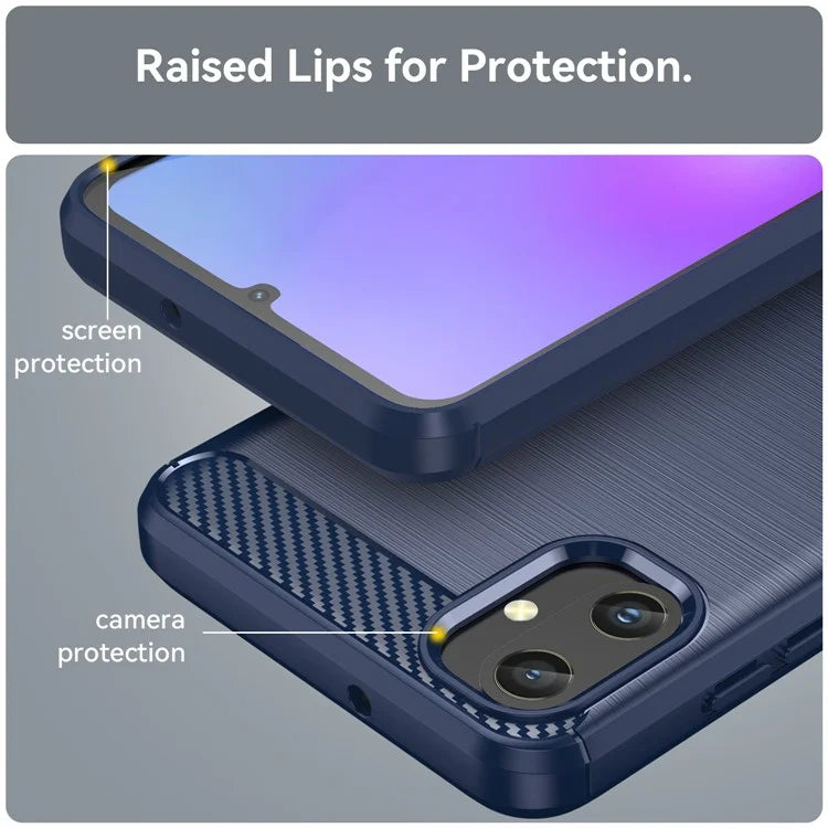 For Samsung Galaxy A05 4G Case Anti-Scratch Cover TPU Carbon Fiber Texture Phone Shell