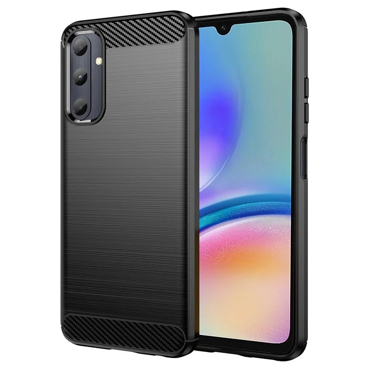 For Samsung Galaxy A05s 4G Case Brushed TPU Phone Cover with Carbon Fiber Texture