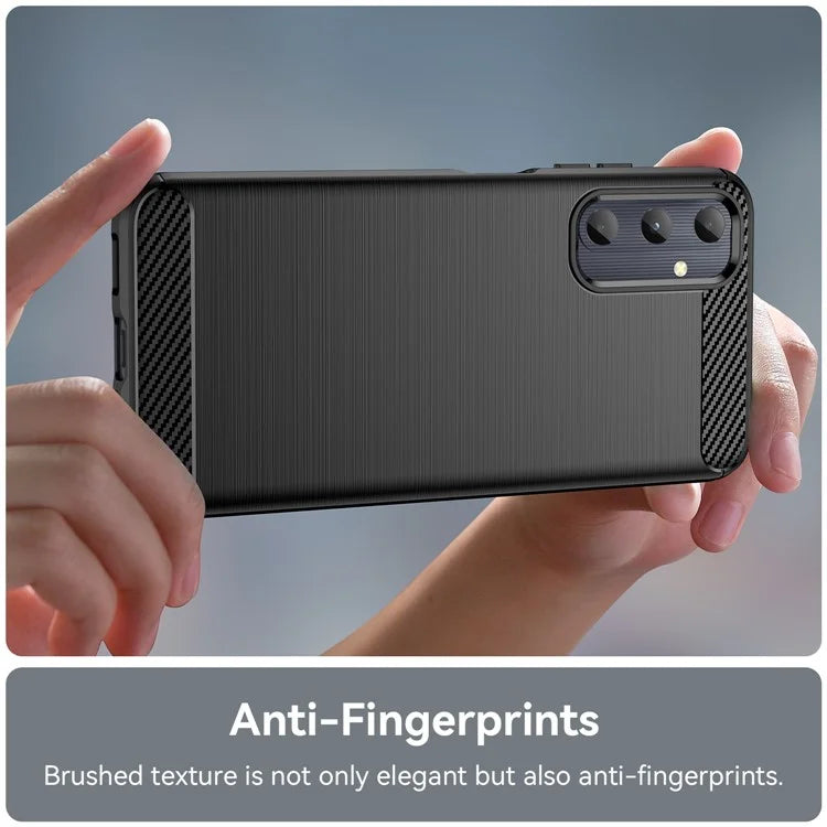 For Samsung Galaxy A05s 4G Case Brushed TPU Phone Cover with Carbon Fiber Texture